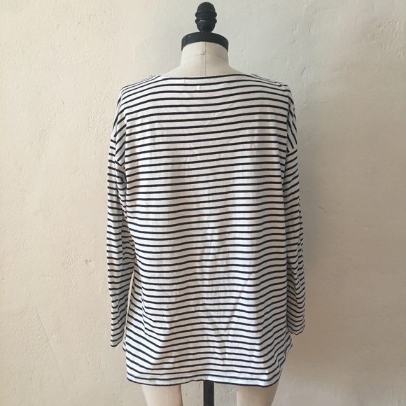 Chinti + Parker Cream/Navy Striped Breton Heart T - Picture 6 of 8